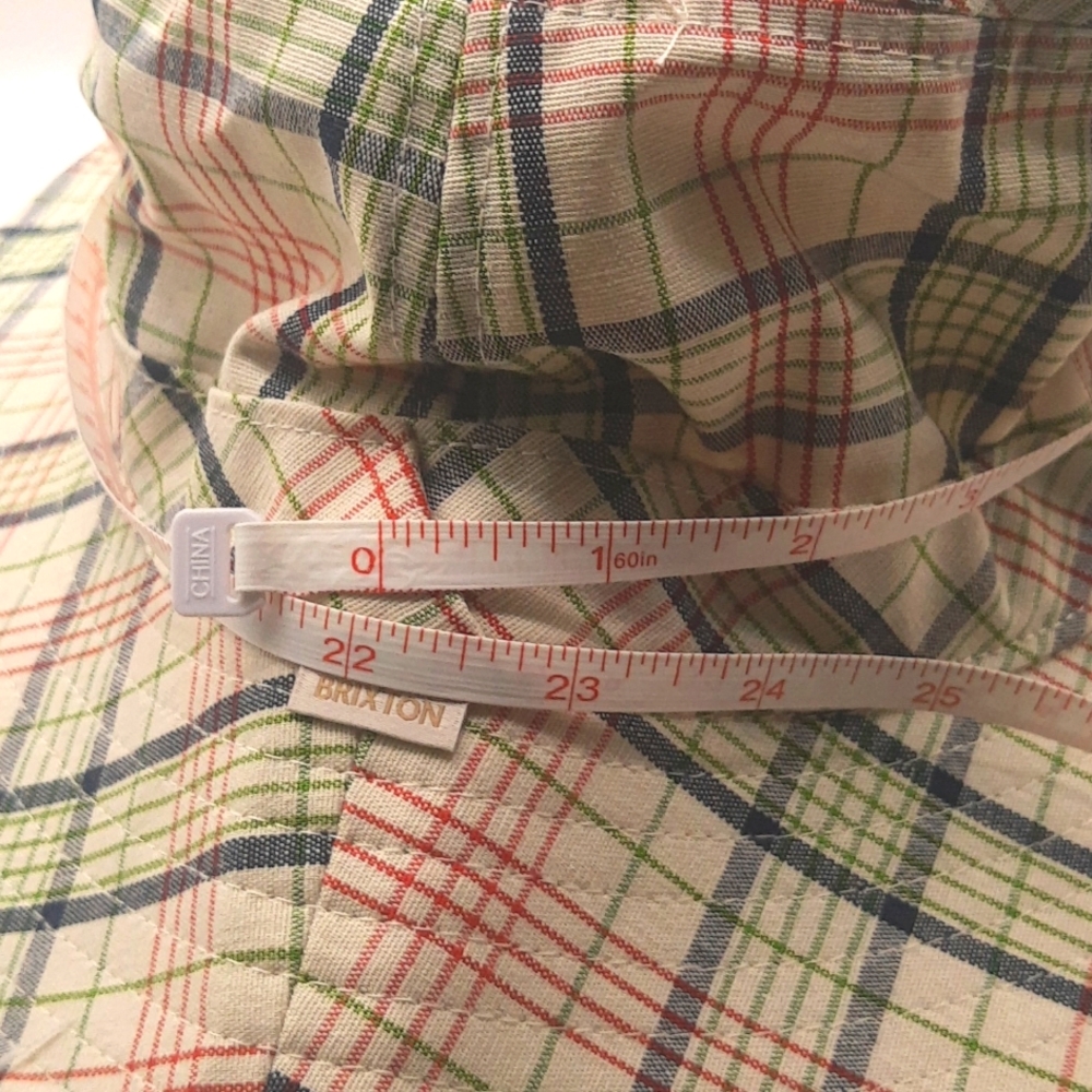 Women's Brixton Petra Packable Bucket Hat Preppy Plaid Multicolor, Fits M-L NEW - Picture 3 of 12
